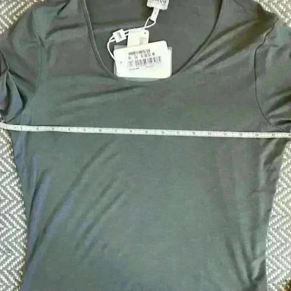 Armani Collezioni T-shirt size 12 gray/green color.  NWT from Neiman Marcus - Picture 8 of 10